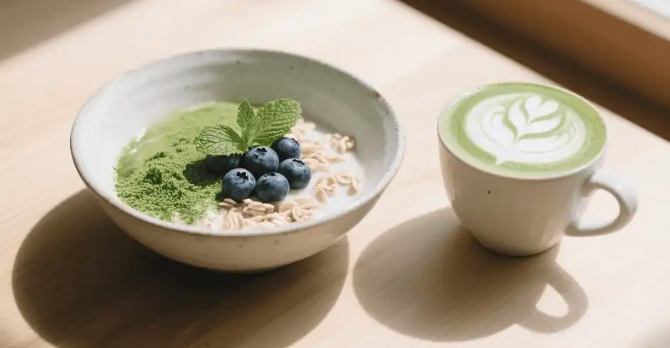 Organic matcha powder application