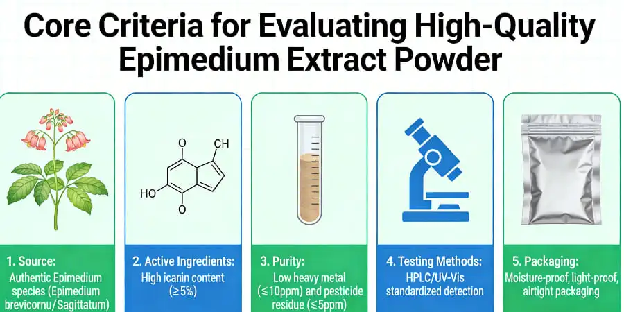 Core Criteria for Evaluating High-Quality Epimedium Extract Powder