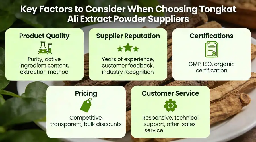 Key Factors to Consider When Choosing Tongkat Ali Extract Powder Suppliers Key Factors to Consider When Choosing Tongkat Ali Extract Powder Suppliers