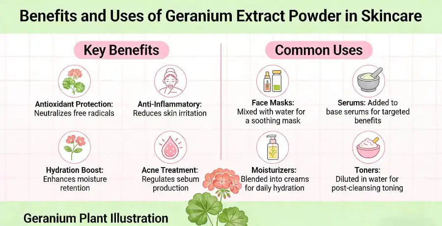Benefits and Uses of Geranium Extract Powder in Skincare Benefits and Uses of Geranium Extract Powder in Skincare