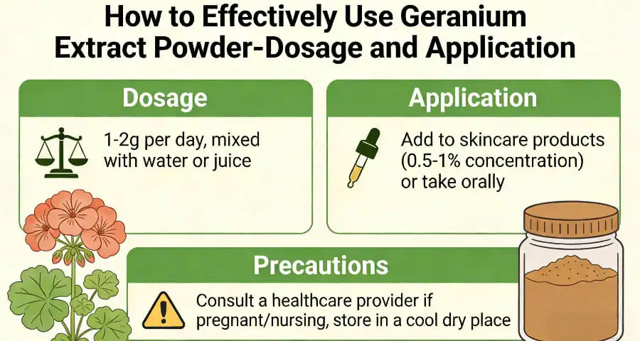 How to Effectively Use Geranium Extract Powder-Dosage and Application How to Effectively Use Geranium Extract Powder-Dosage and Application