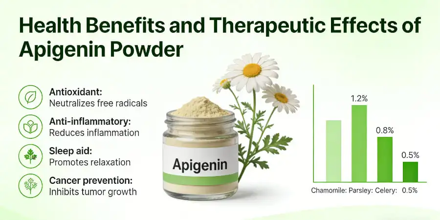 Health Benefits and Therapeutic Effects of Apigenin Powder Health Benefits and Therapeutic Effects of Apigenin Powder