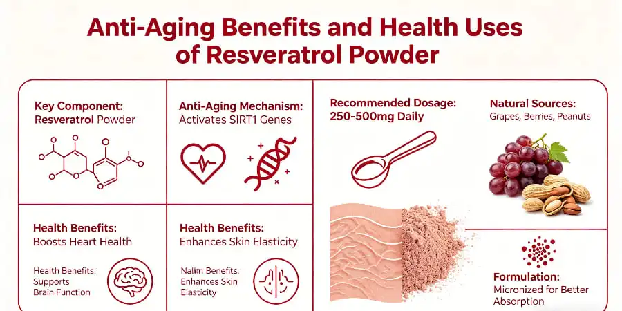 Anti-Aging Benefits and Health Uses of Resveratrol Powder Anti-Aging Benefits and Health Uses of Resveratrol Powder