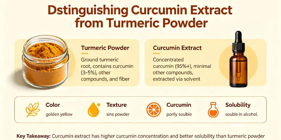 Distinguishing Curcumin Extract from Turmeric Powder