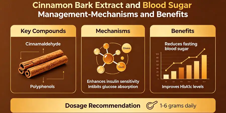 Cinnamon Bark Extract and Blood Sugar Management-Mechanisms and Benefits