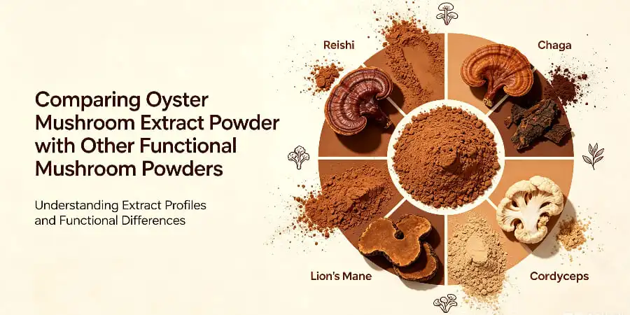 Comparing Oyster Mushroom Extract Powder with Other Functional Mushroom Powders
