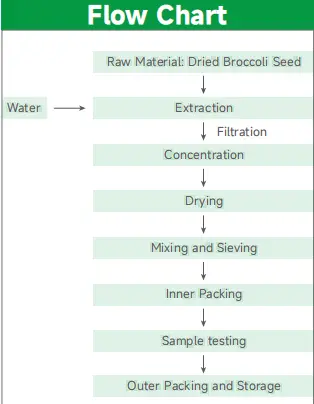 broccoil seed extract flow chart