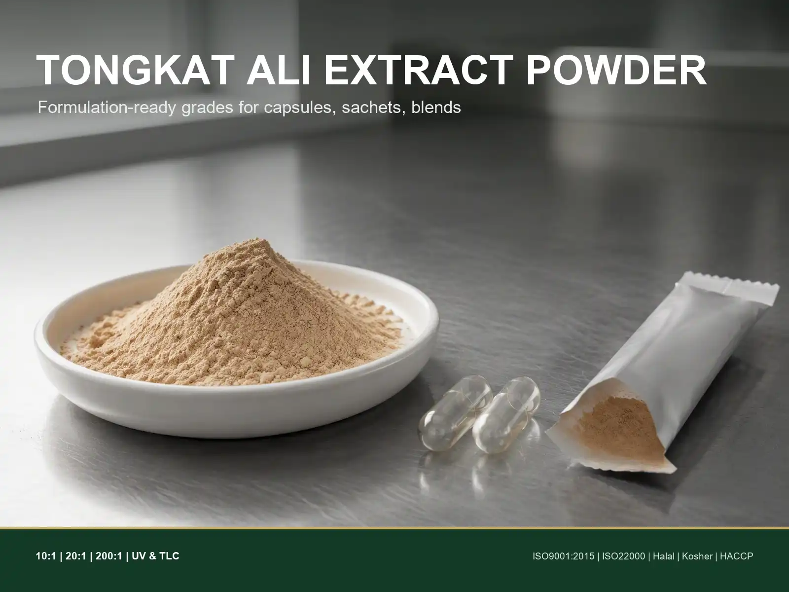 Tongkat Ali Extract Powder for Capsules, Sachets, and Ready-to-Mix Functional Products